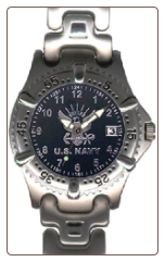 Sport Dress Chrome Strap Watch - Navy