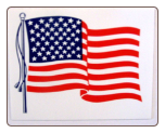 WAVING U.S.A. FLAG      SIZE 4" X 3"