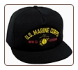 BLACK CAP U.S. MARINE CORPS  ( WW II VETERAN )